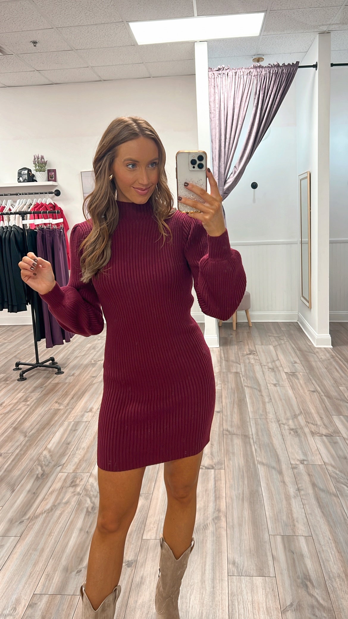Wine O'Clock Sweater Dress
