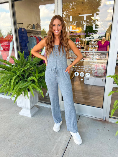 Let's Relax Lounge Jumpsuit- Grey