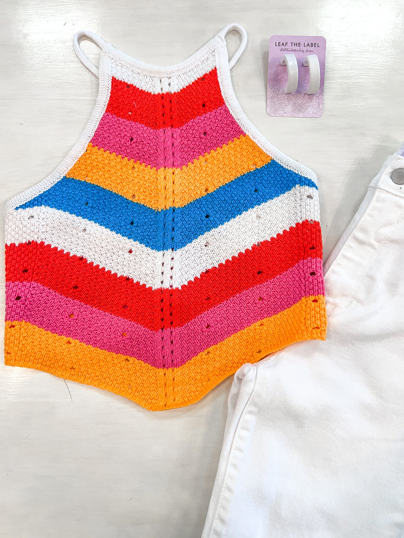 Rainbow Crochet Halter Top