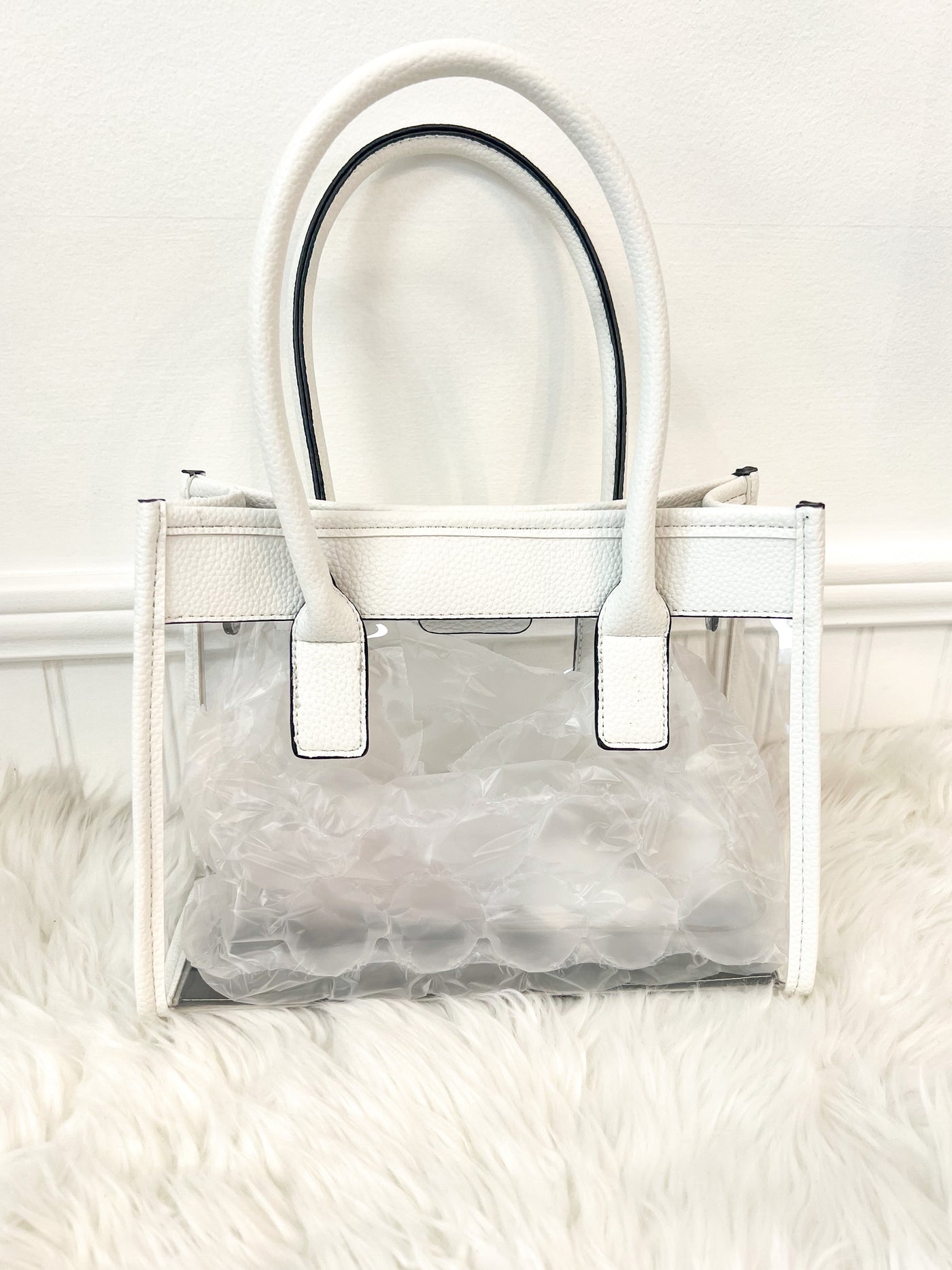 Desire Mini Clear Tote Bag- White